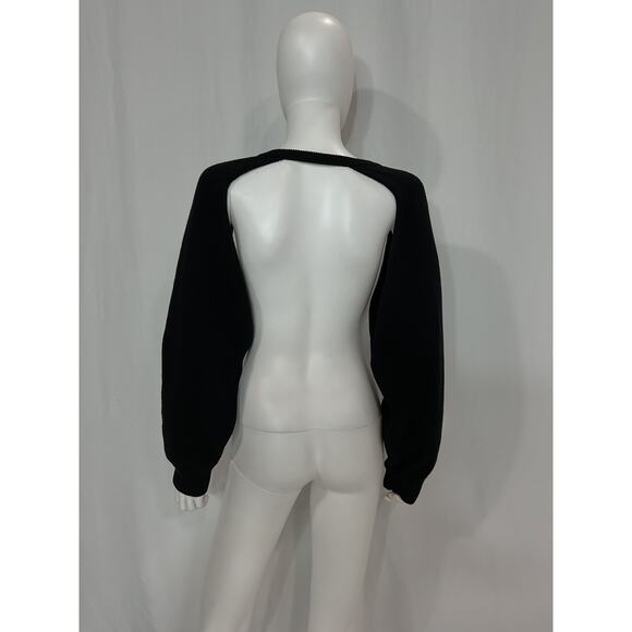 Bubish x Revolve 'Ava' Black With Gold Neckline Knit Bolero Pullover Size OS - Picture 3 of 4